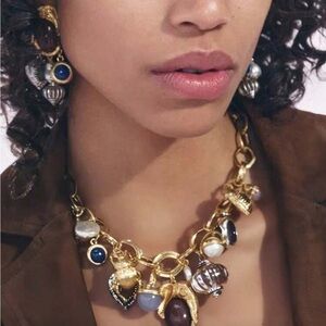 Zara Gold and Brown Charm Necklace